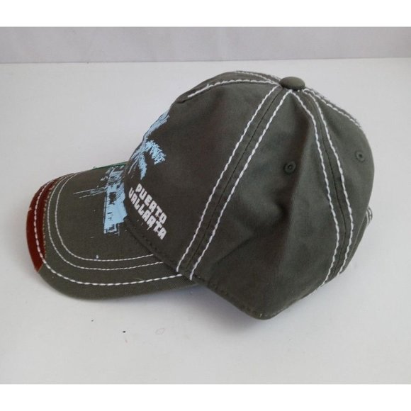 Puerto Vallerta Embroidered With Distressed Leather On Bill Adj. Baseball Cap - Picture 5 of 7
